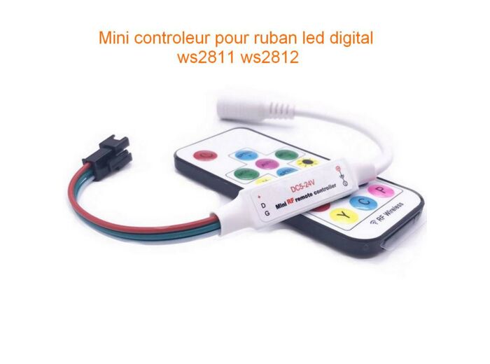 Mini contrôleur RF avec télécommande led digital ws2811 ws2812 5v-24v