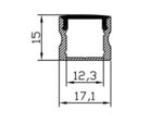 Profilé diffusant carré 17x15mm 1m pour ruban led
