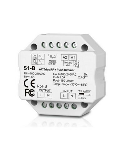 Contrôleur triac 220V RF + push dimmer