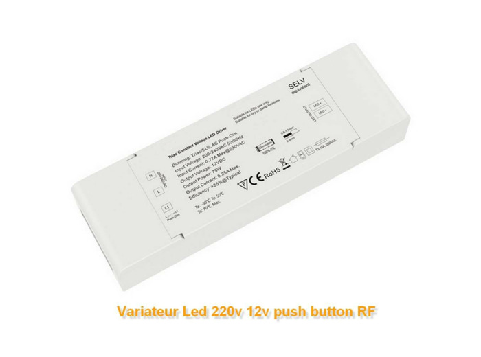 Variateur de lumière 0-100% PUSH AC 220V-12V 75W