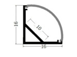 Profilé diffusant 1/4 rond 16x16mm 1m pour ruban led