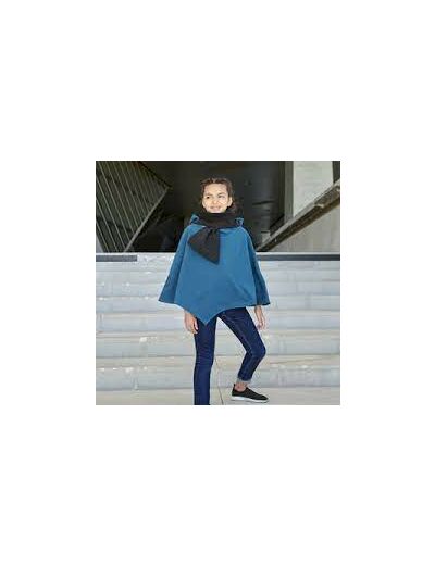 Poncho pascal SOFT CHELL BLEU CANARD/NOIR